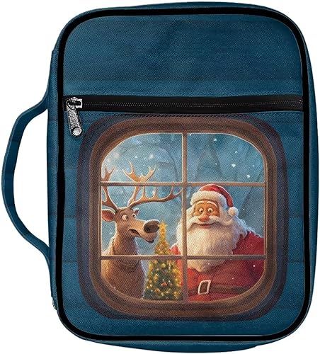 Large Zippered Bible Bags with Butterfly and Flower Bible Cover for Women Bible Carrying Case with Portable Handle and Bookmark