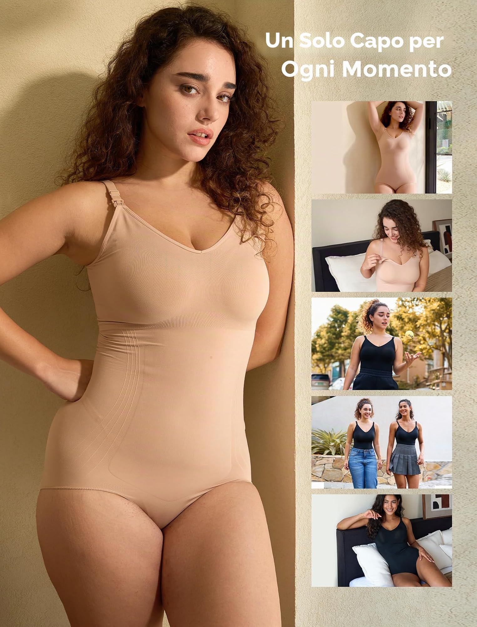 momcozy Body Modellante Donna Pancia Piatta, Body Contenitivo Modellante con Coppe Imbottite, Intimo Modellante Post Parto e Uso Quotidiano