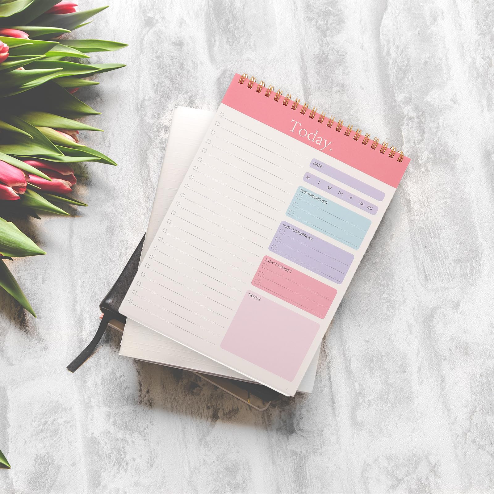 Lot de 3 Blocs-notes Détachables pour Agenda Quotidien Spirale, Papier Portable et Design Antidérapant, pour Planifier Vos Activités et Études