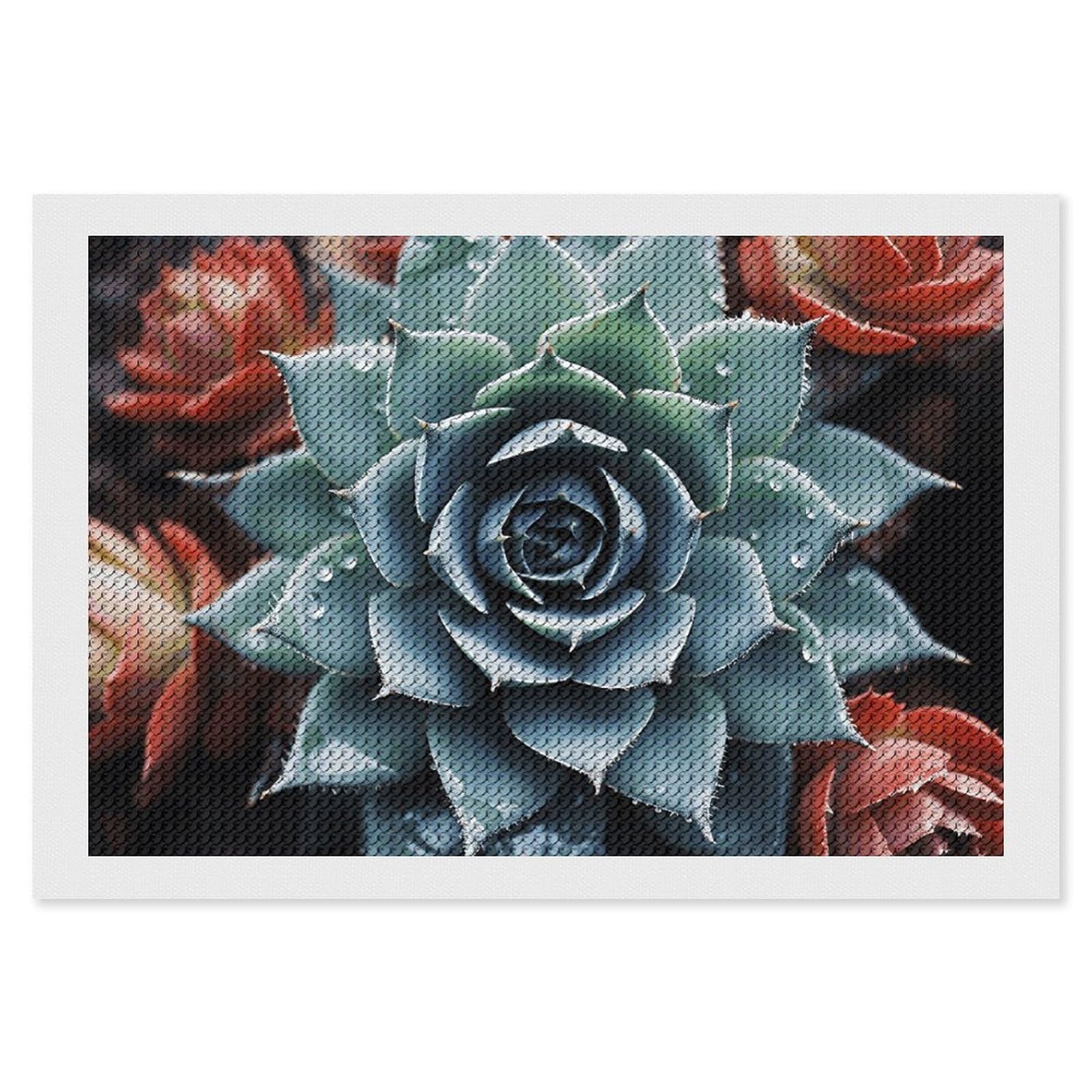 NONHAI Diamond Painting Kits for Adults - DIY Diamond Art Kits for Beginners - Full 5D Paint Drill Diamond Dots Paintings- Succulent Plant Diamonds Pictures Gem Art and Craft Wall Decor 8"x12"