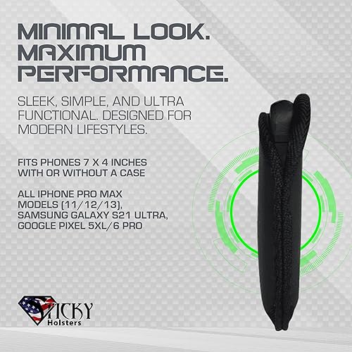Miniatura 5 de Sticky Holsters Funda para teléfono celular T-3 – Funda para teléfono celular – Se adapta a teléfonos de 7 x 4 pulgadas con o sin funda – IWB o