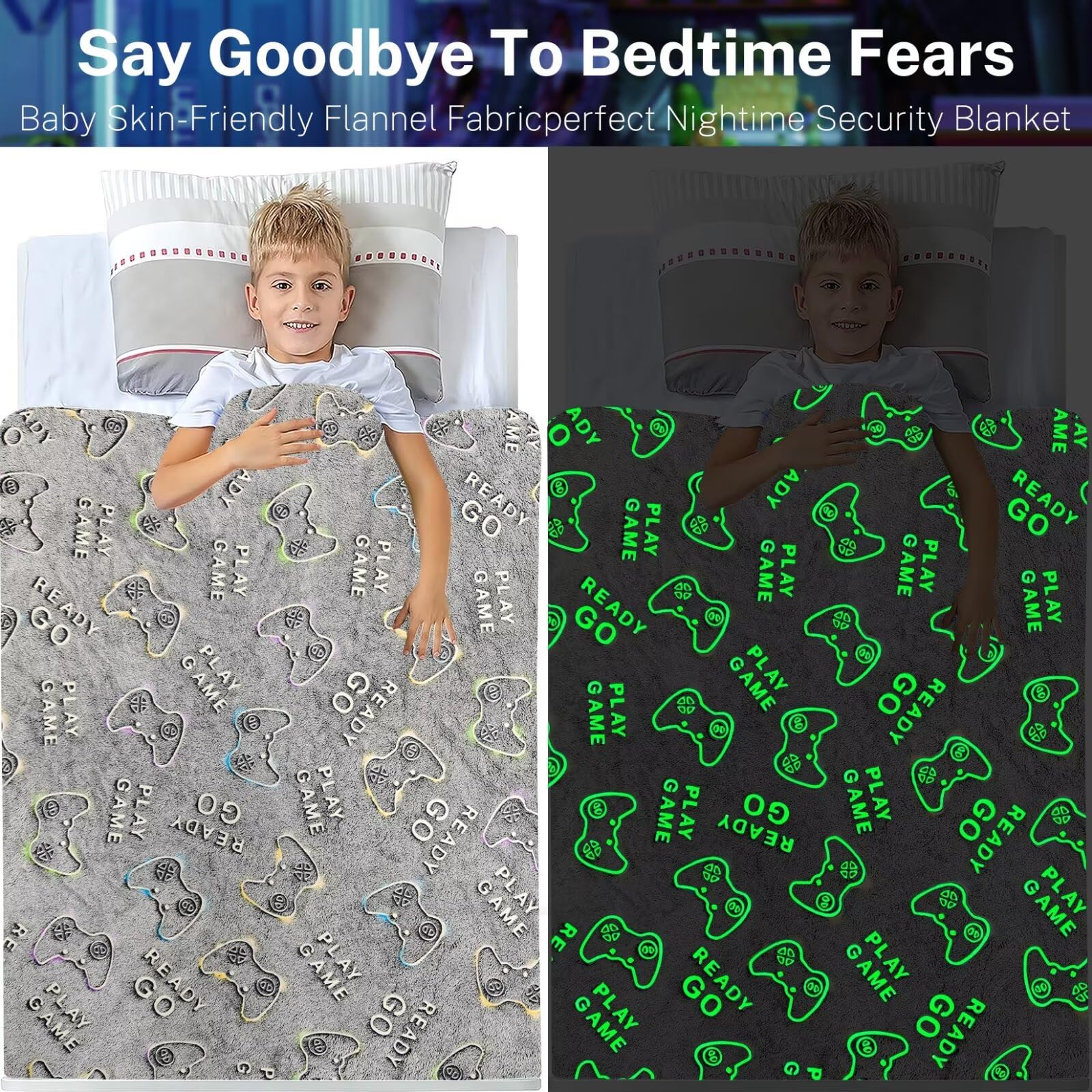 Azuza Gaming-Decke – Leuchtet Im Dunkeln, 127 X 152 Cm, Perfekt Als Geschenk Für Gamer