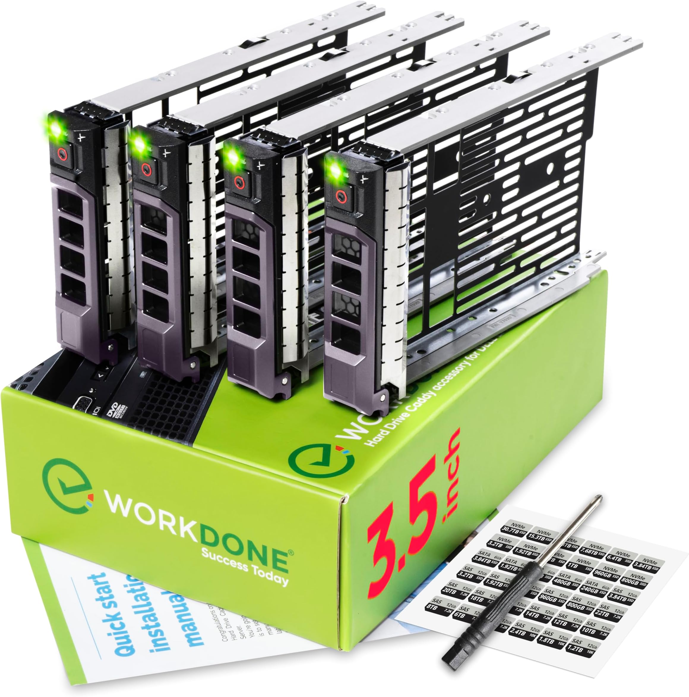 4-PACK WORKDONE 3.5 inch Drive Caddy