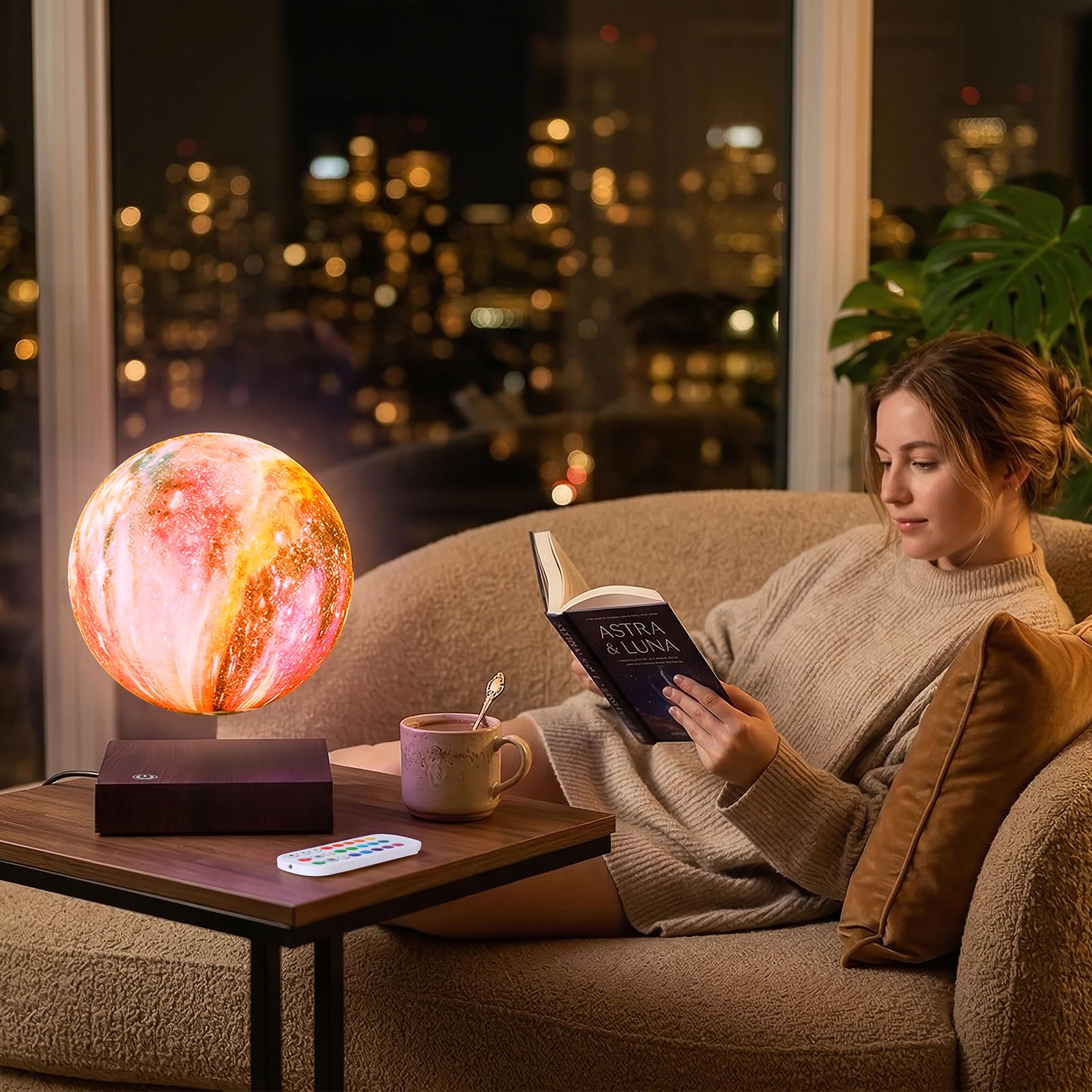 Levitazione Magnetica Luna Lampada Globo Luce Notturna Galleggiante 3D Luna LED Luce Colorata per Casa Decorazione Lampada Da Tavolo