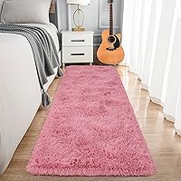 Vista 79 de Noahas Alfombras Esponjosas de Arcoíris para Dormitorio de Niñas, 2x4 Alfombra Peluda Rosa para Cuarto de Niños, Alfombras de Área Peludas para Sala