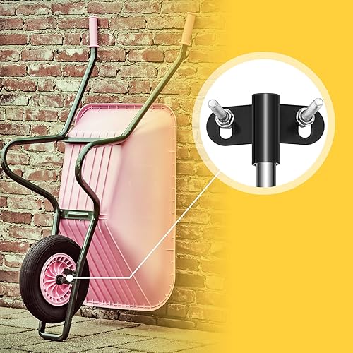 Miniatura 7 de Jutom Juego de soportes de eje de carretilla compatible con ejes de carretilla de 58 pulgadas de 10 x 0.63 pulgadas, eje de carretilla resistente, 4