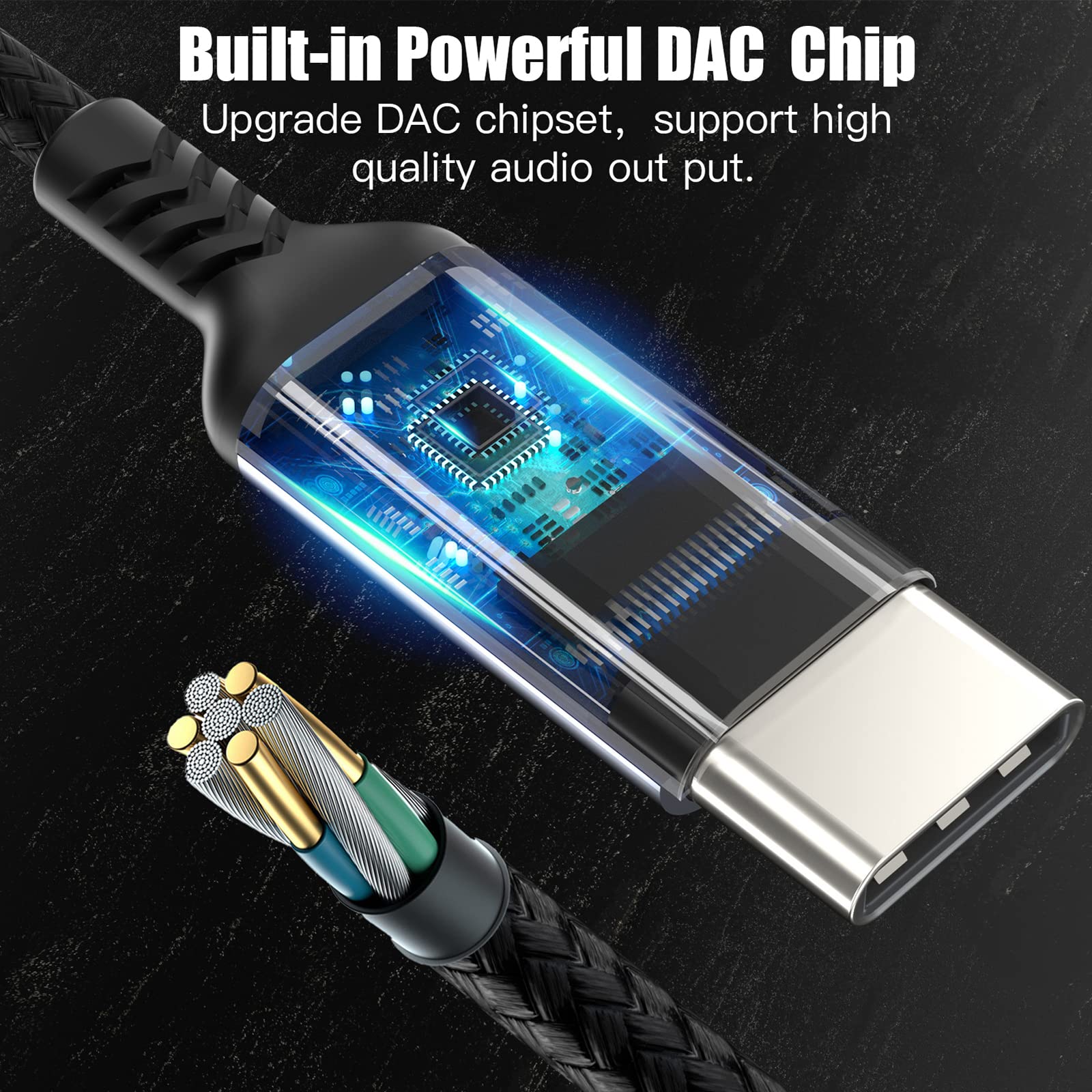 Adattatore Usb C Jack 3,5mm,Adattatore Jack Usb C Da 3.5mm,Adattatore Usb C Connettore Jack Per iPhone 17 Pro Max/17Pro/17/16/15 Samsung S24 S23 S22 Ultra Not 20 A53,Huawei P50/Pro Mate,ipad Pro Nero