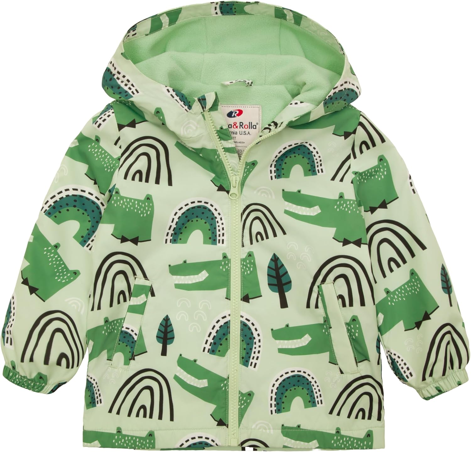 Rokka&Rolla Toddler Boys' Water-Resistant Fleece Lined Windbreaker Transitional Jacket