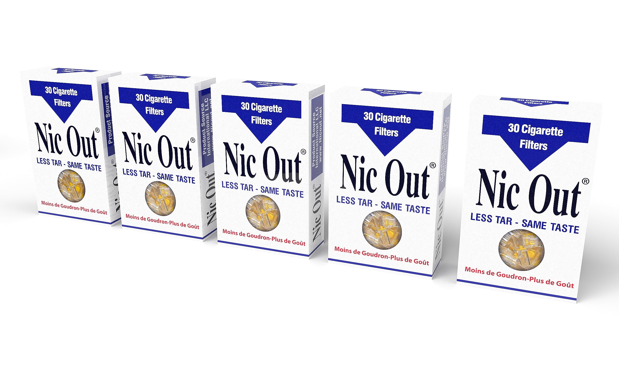 Nic Out Cigarette Filters - Removes The Tar Not The Taste - Reusable Cigarette Filter Tips for Regular & Light Cigarettes - Bulk Economy Pack - 30 Filters in 5 Packs (150 Filters)