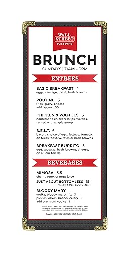 Miniatura 258 de Goodsmart - Fundas para menú de restaurante, paquete de 25 unidades, color negro, 2 vistas, soportes para menú de carga superior, cubiertas