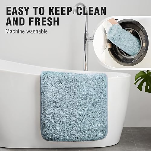 Miniatura 5 de TECHMILLY Alfombras de baño súper suaves, absorbentes, gruesas, antideslizantes, de secado rápido, lavables a máquina, para suelo de baño, bañera y