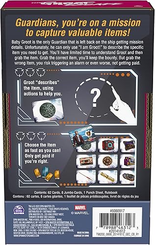 Miniatura 6 de Spin Master Games Marvel Guardians of The Galaxy, The Groot Escape, juegos de cartas estilo charadas para adultos y niños a partir de 10 años