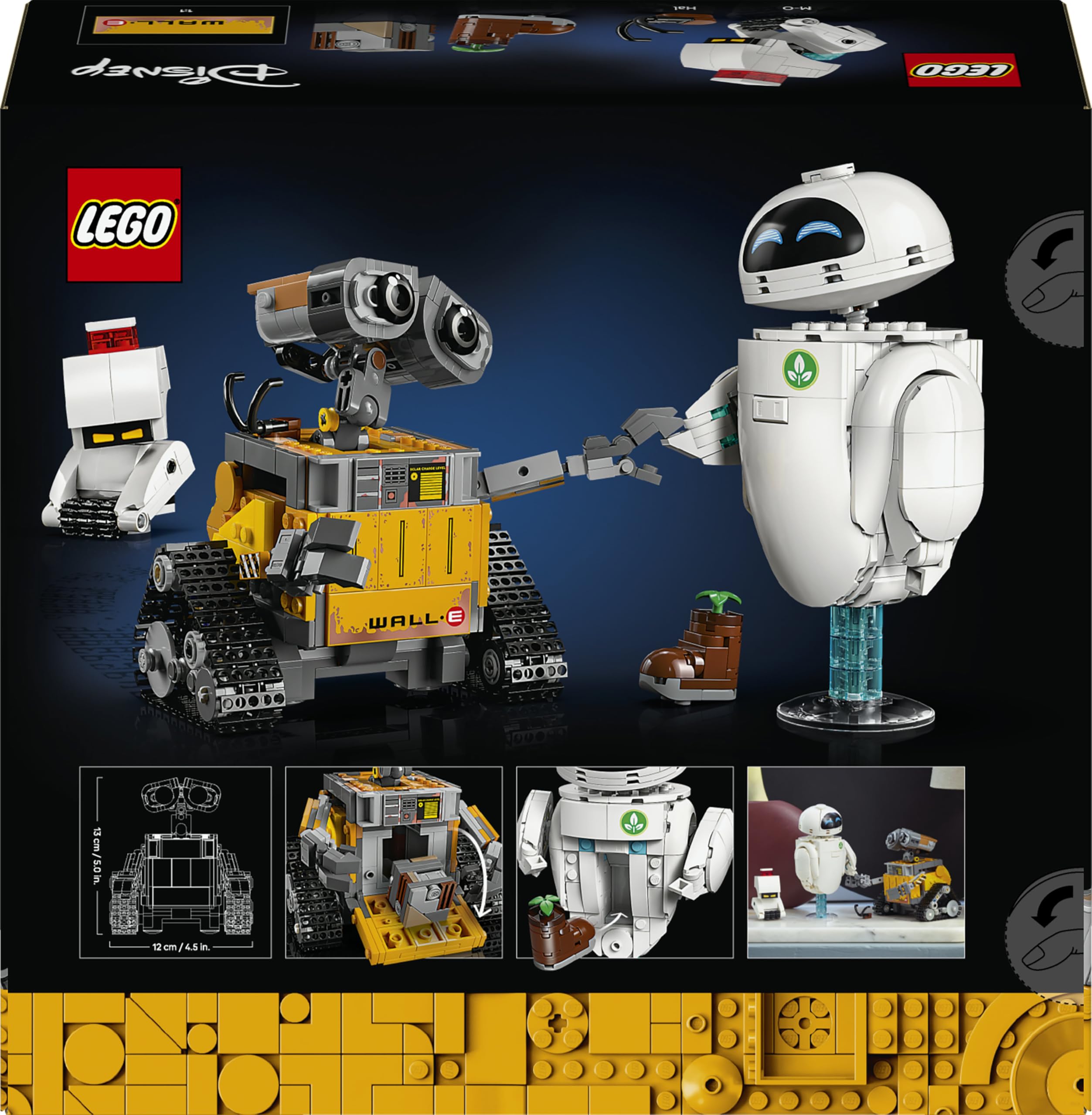 LEGO | Disney Pixar WALL-E e EVE - Kit di Modellismo per Adulti da Esposizione - Costruzione Fai da Te con i Personaggi di M-O e Hal - Decorazioni per la Casa - Regalo da Collezione per Fan - 43279