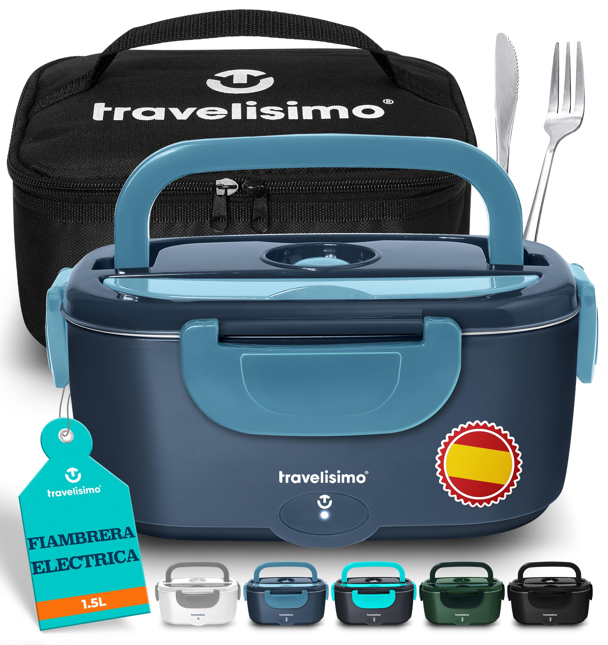 TRAVELISIMO Fiambrera Electrica 100W Taper Electrico para Comida 1,5L Fiambrera Termica 3 en 1 12V/24V/220V - Fiambreras Comida Trabajo Para Coche y Camión, Marmita Electrica en Acero Inoxidable — view 8