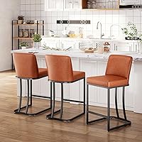 Vista 46 de Sophia & William Taburetes de bar de 24 pulgadas para isla de cocina, taburetes de bar de altura de mostrador con respaldo, sillas de bar modernas