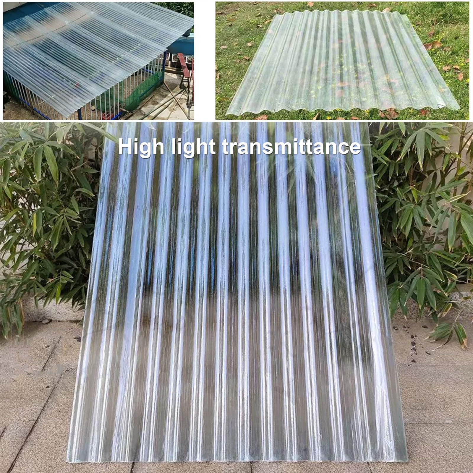 1.2mm Paneles Para Tejado,2/4/6/9/10/12/16/20pcs Chapa Ondulada Para Invernaderos,FRP Con Resistencia A Los Rayos UV,Lámina Techo Aislante,Placa Ondulada Silencioso (0.9×1.2m,2pcs)