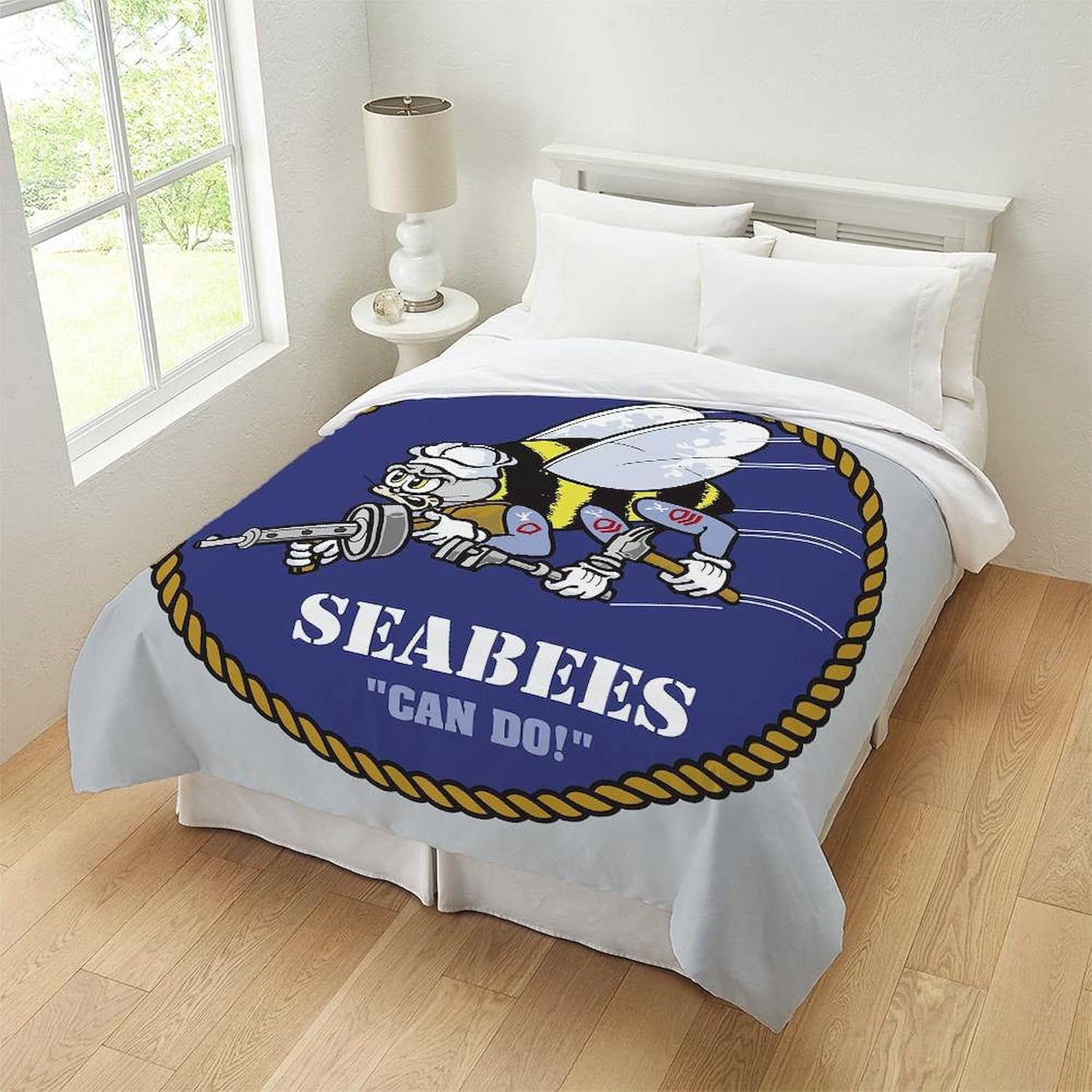 CafePress U.S. Navy Seabees Logo Queen Duvet Cover, Printed Comforter Cover, Unique Bedding