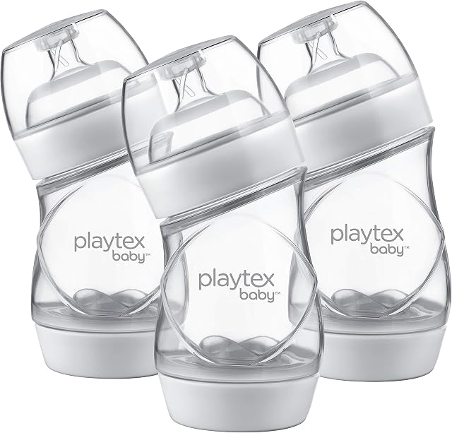 Playtex Baby VentAire Anti-Colic Feeding Baby Bottles, 6 Ounce, Pack of 3 Baby Bottles
