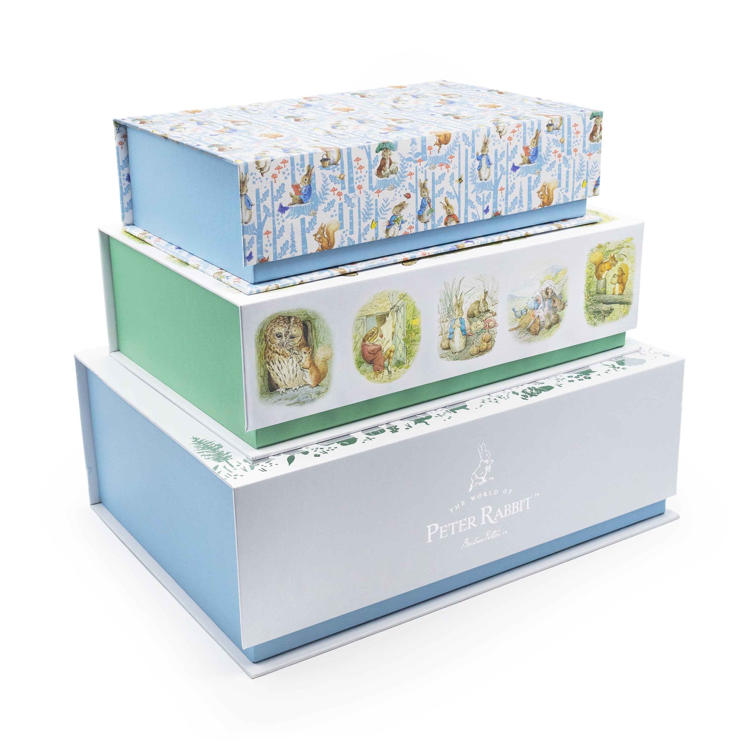 Peter Rabbit & Friends Set of 3 Nesting Storage Boxes | Premium Decorative Keepsake Boxes with Magnetic Closures | Children’s Toy, Book & Treasure Storage