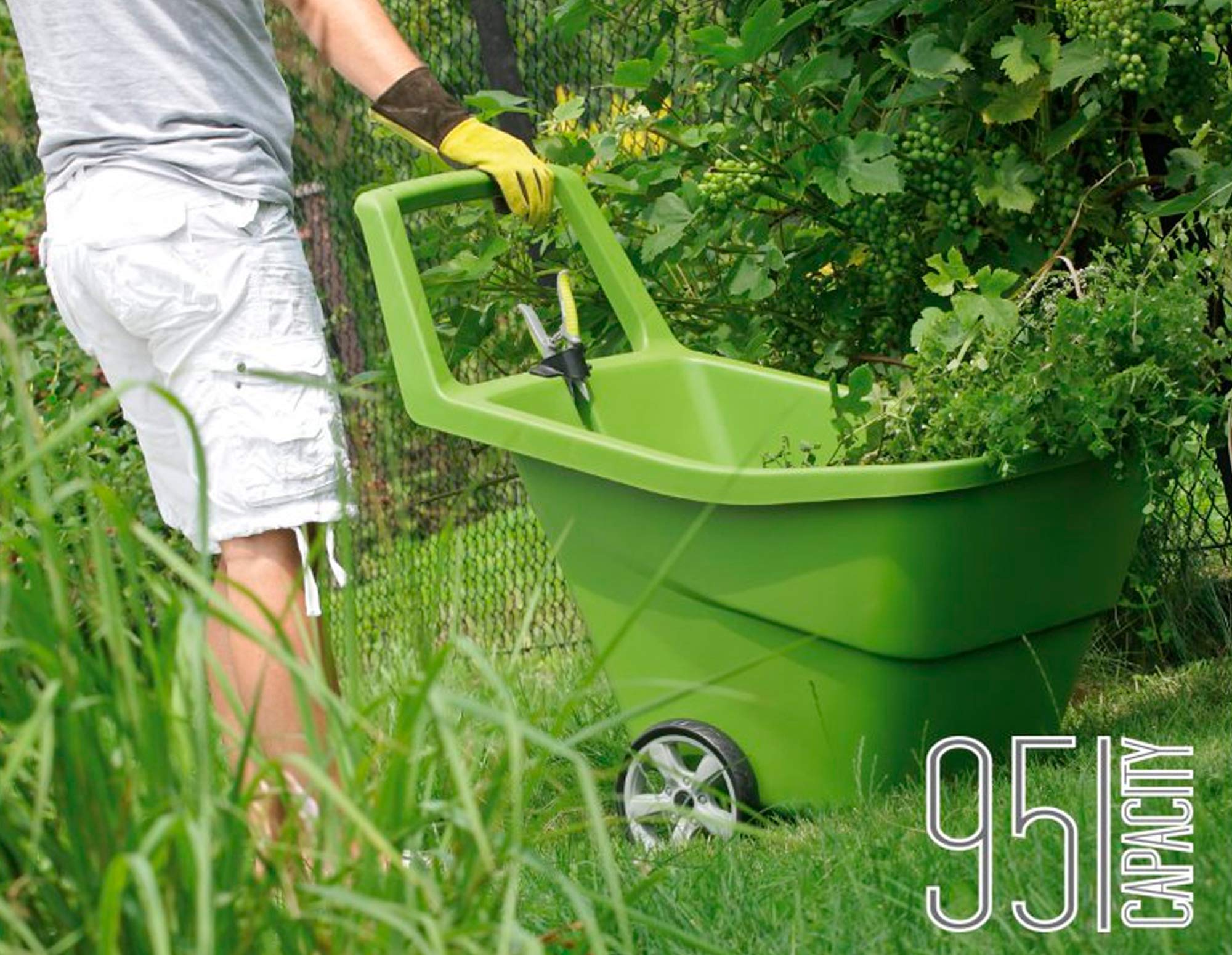 Prosperplast Gartenwagen "Load & Go" 95 L in olivgrün 79,9 x 59,3 x 72,4 cm