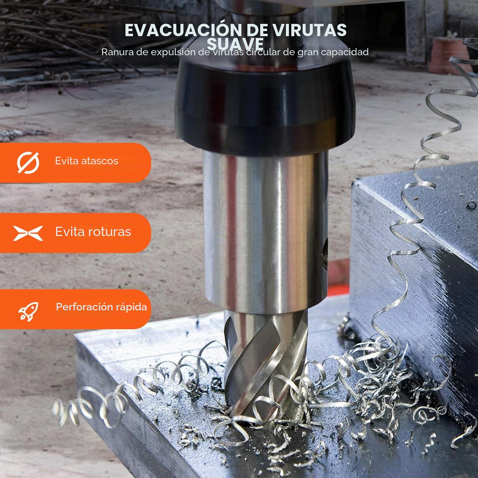 VEVOR Juego de Brocas de Núcleo 6 Piezas Cortador Anular Accesorios Universales Diámetro 25-50,8 mm Profundidad de Perforación 2"/50,8 mm HSS Accesorios de Taladro Magnético de Acero Alta Velocidad