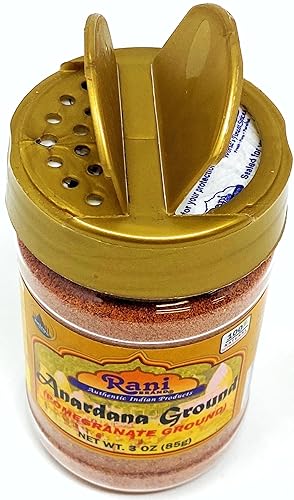 Miniatura 4 de Rani Anardana (granada) Molido, especias indias 3oz (85g) Tarro PET  Todo natural  Sin color  Apto para gluten  Vegano  Sin OMG  Sin sal ni rellenos