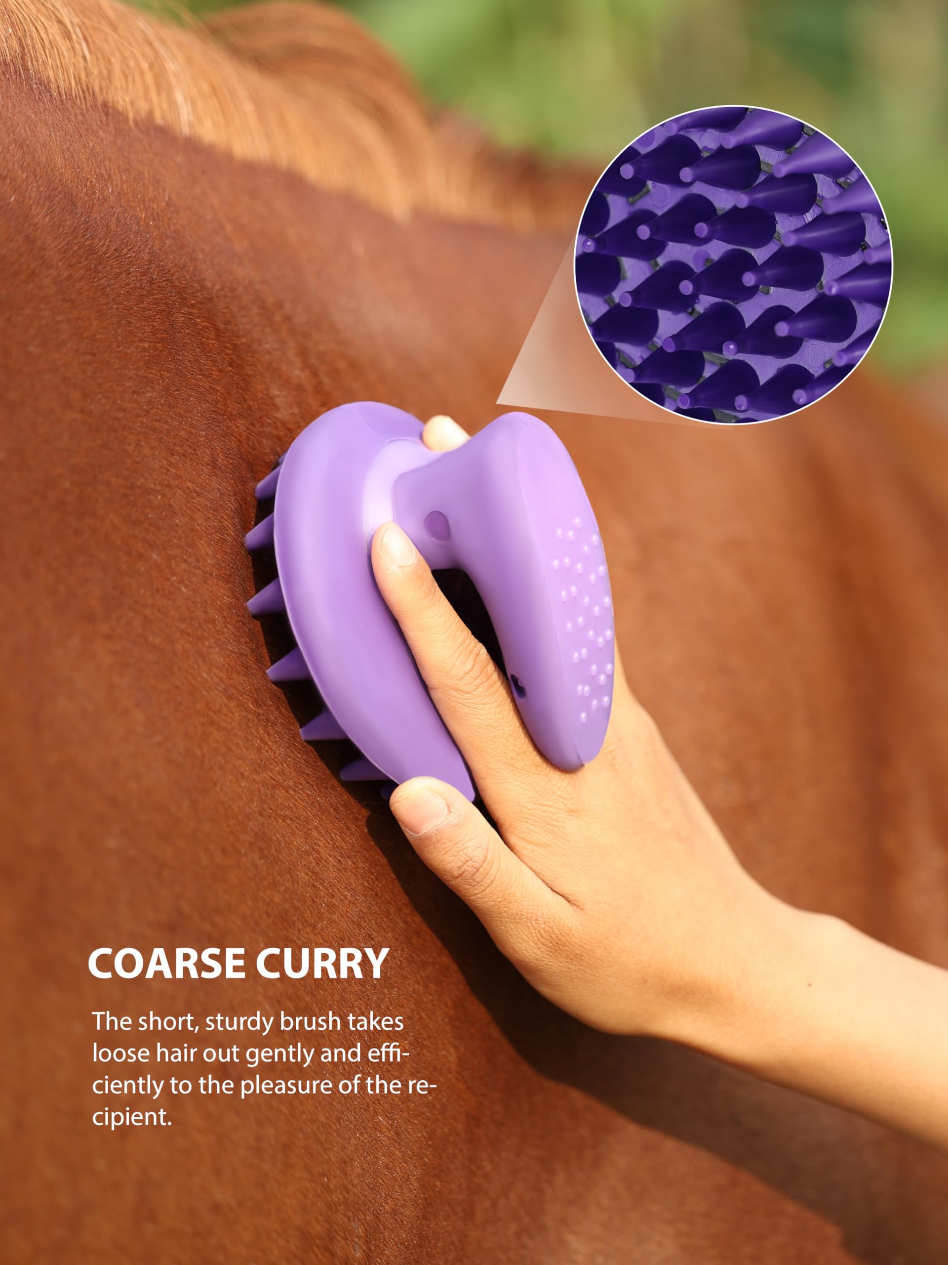 Harrison Howard Horse Grooming Brush Set, 7 Essential Grooming Brushes for Daily Horse Care, Body, Mane, Tail & Shedding Use Purple - image 6