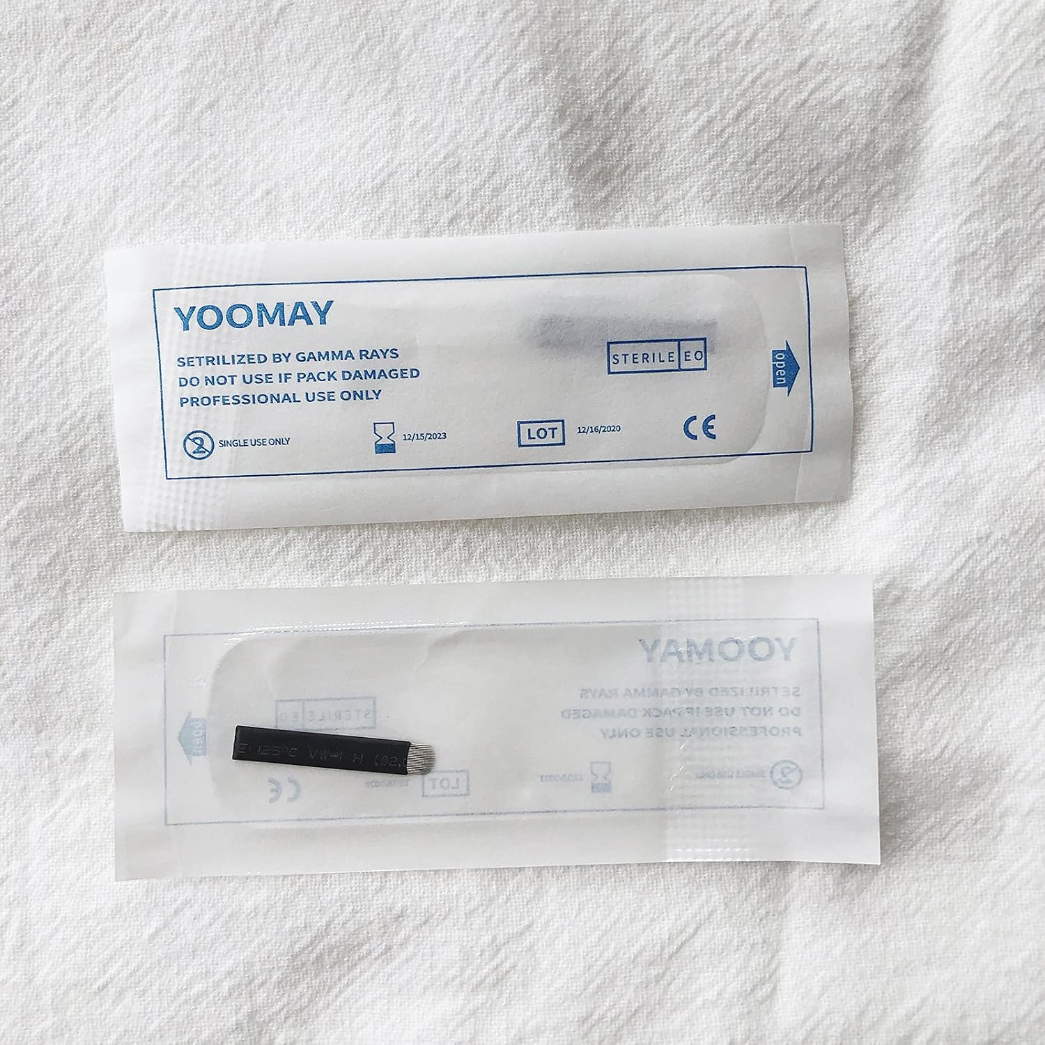 U Shape 50Pcs Disposable Microblading Needles,Yoomay Permanent Makeup Supplies Manual Eyebrow Shading Blades (0.18mm 18 U Pins)