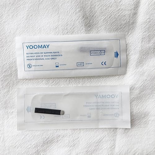 Miniatura 6 de Yoomay - 50 agujas desechables de microblading en forma de U, suministros de maquillaje permanente, cuchillas manuales para sombrear cejas (0.007