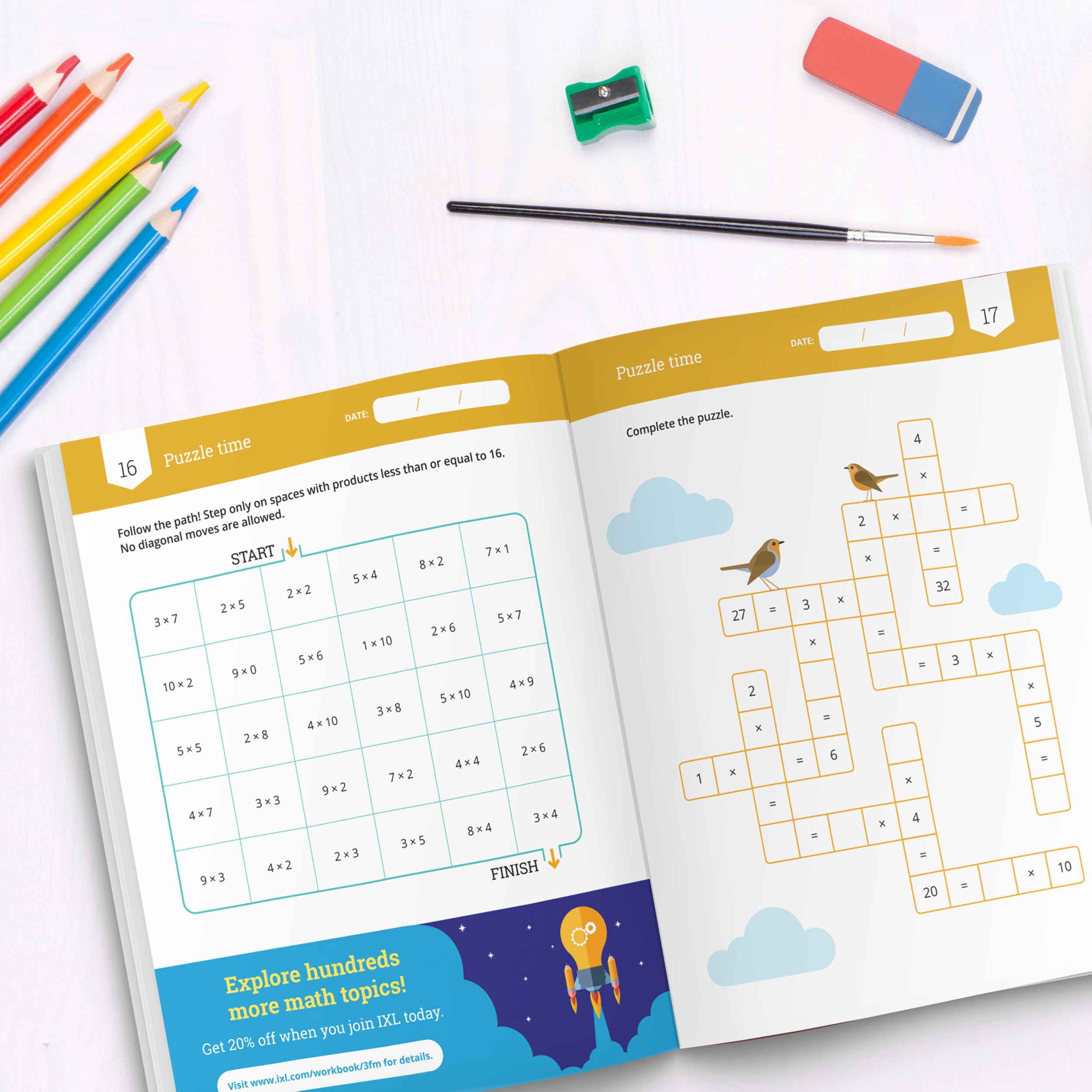 IXL Multiplication Facts & Fluency 3rd Grade Math Workbook, Mathematics Book for Kids Ages 8-9 Covering Times Table Facts up to 10x10, Multiplying by 11 and 12, and More - Image 7