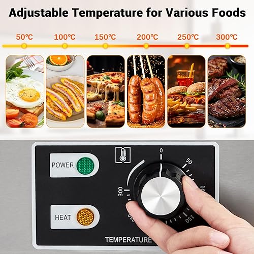 Miniatura 4 de Plancha eléctrica comercial de 21 pulgadas, plancha de encimera de acero inoxidable, parrilla eléctrica con cepillo de pala, equipo de cocina para