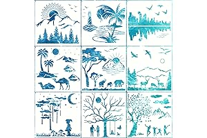 Assortment of 9 Naturalistic Templates for Painting