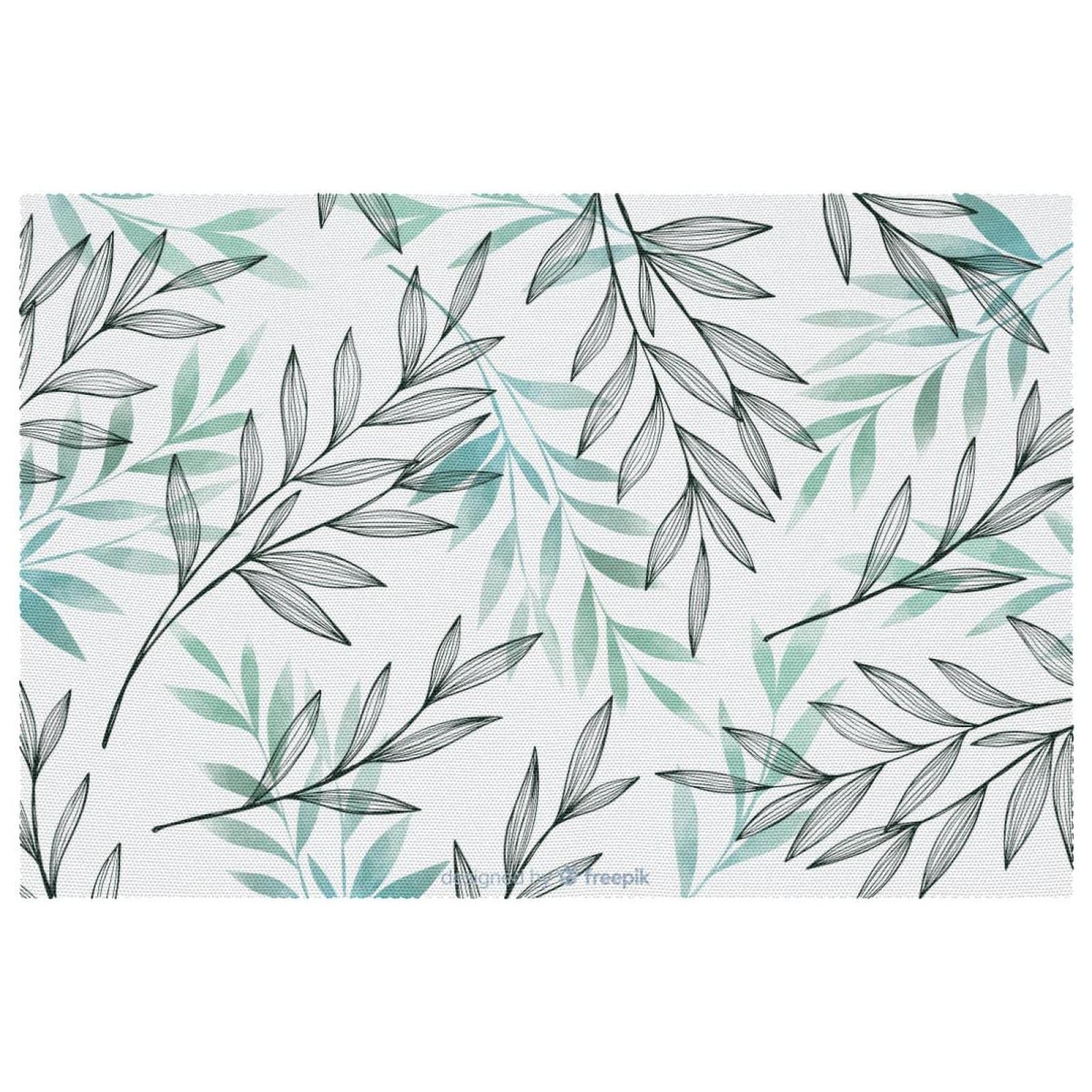 Sets de table 30,5 x 45,7 cm feuilles grises bleues lot de 6 pour table cuisine