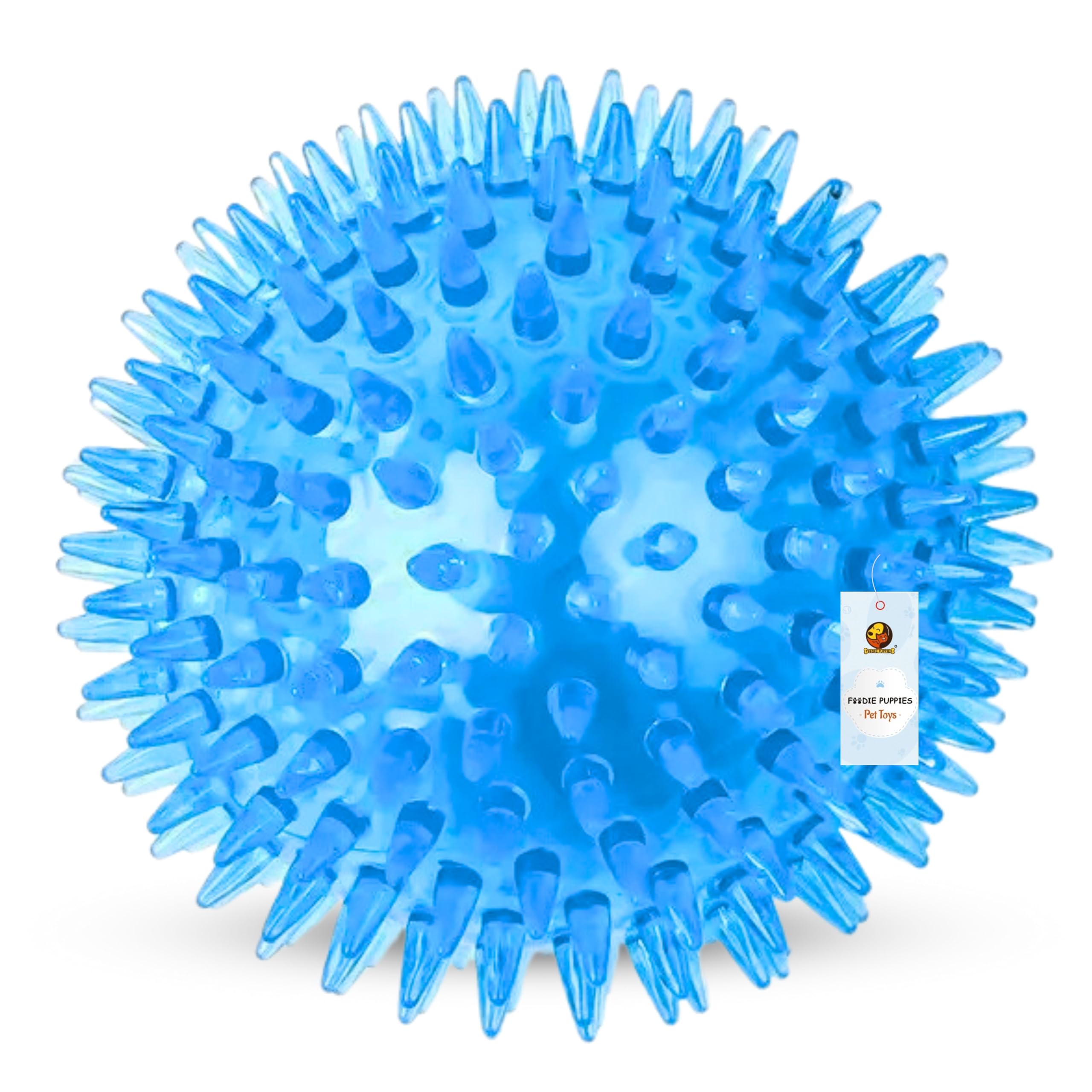 Foodie Puppies Squeaky Spiky Ball Dog Chew Toy for Puppies & Small Dogs – (Durian Ball) Durable, Interactive TPR Toy with High Bounce and Sound, BPA-Free, Non-Toxic, for Playing, Teething and Chewing