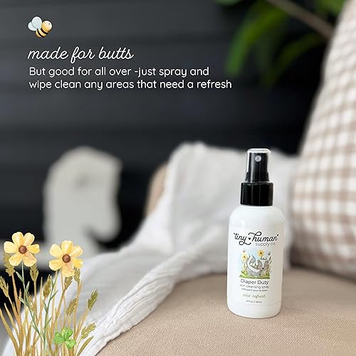 Miniatura 5 de Diaper Duty - Jabón de área para pañales, 4 onzas (1 paquete), flor de naranja y aloe, spray de limpieza suave para pañales de tela, calmante y