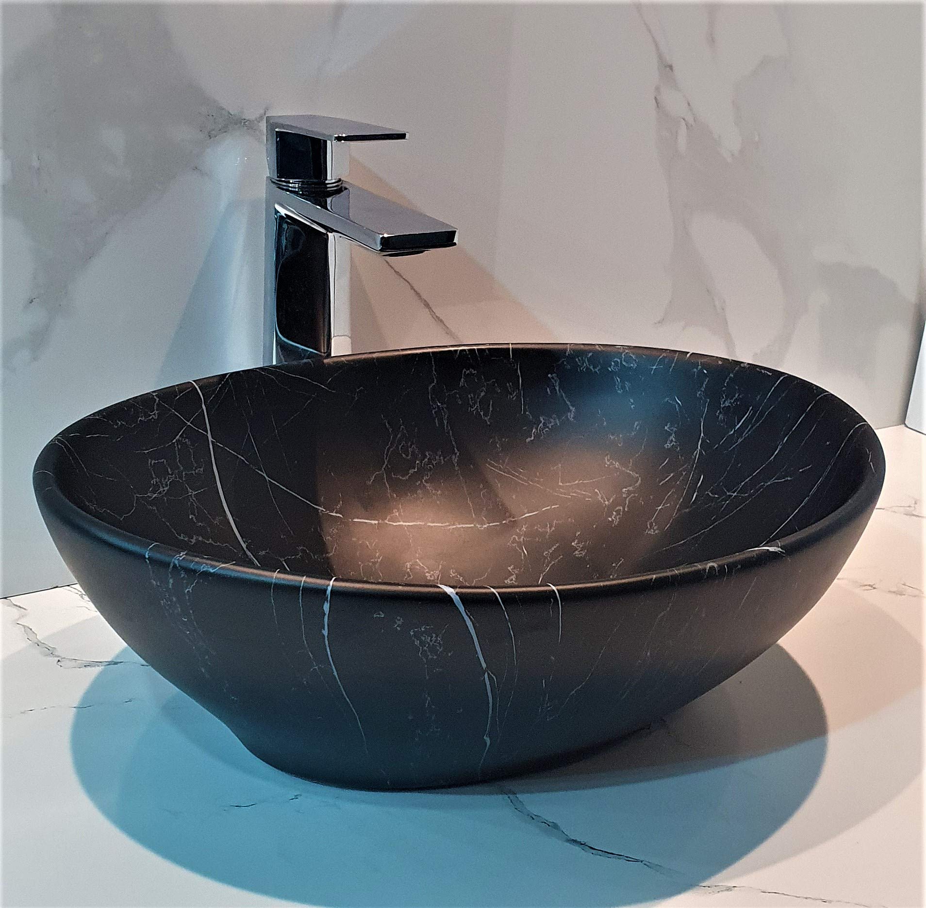 B Backline Ceramic Oval Table Top Vessel Sink Wash Basin Over Counter Wash Basin For Bathroom & Living Room 16 X 13 X 5.5 Inch (Black Matt) (B08YDTKNGH) Amazon Price History, Amazon Price Tracker