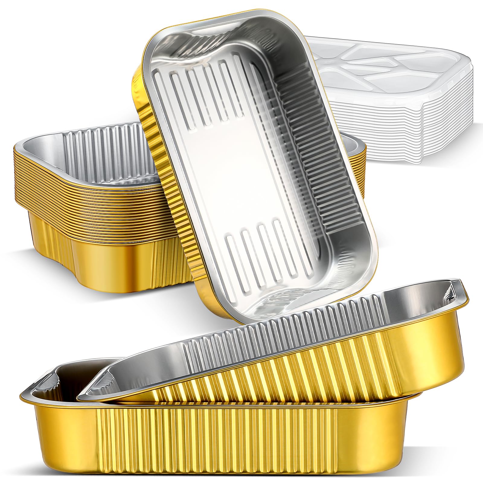 Baderke Aluminum Foil Pans with Lids - 30 Pack -10 Baderke Aluminum Foil Pans with Lids - 30 Pack -10