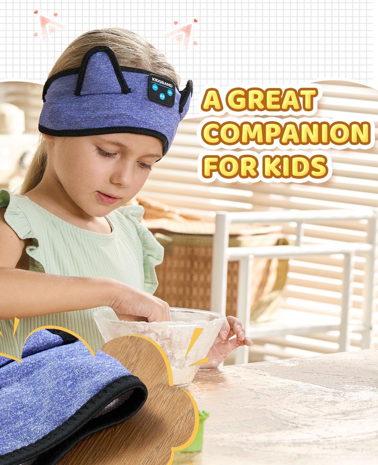 KIDSBAND Auriculares para niños, auriculares Bluetooth para niños con diadema ajustable, conector de 3,5 mm para la escuela, auriculares plegables para niñas y niños, tablet Kindle, teléfonos