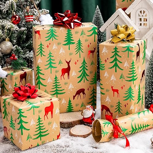 Miniatura 9 de Flyhill Papel de regalo blanco de 17 x 197 pulgadas (23.4 pies cuadrados por rollo, patrón de estrellas en relieve 3D de oro blanco para Navidad,