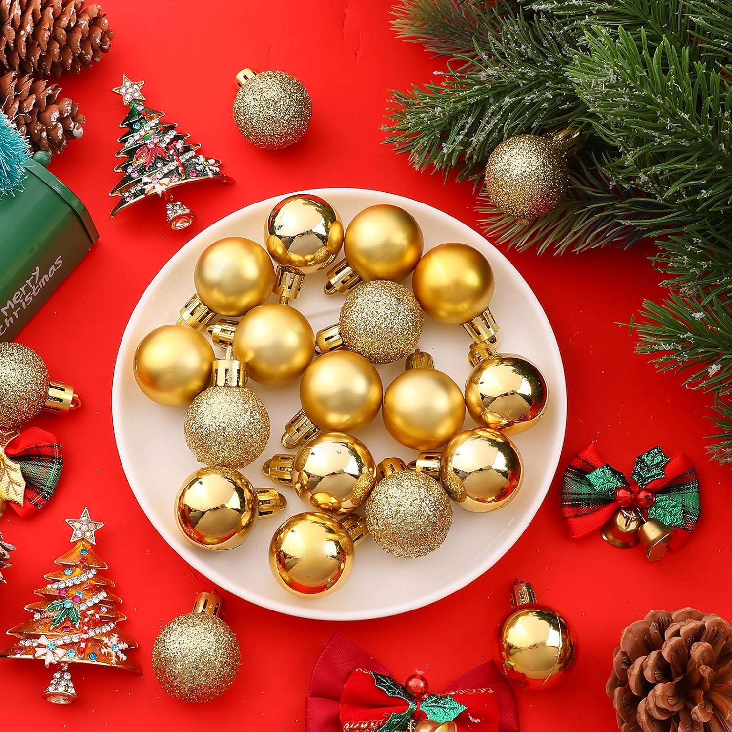 Blue Christmas Ball Ornaments - 24 Pcs -13