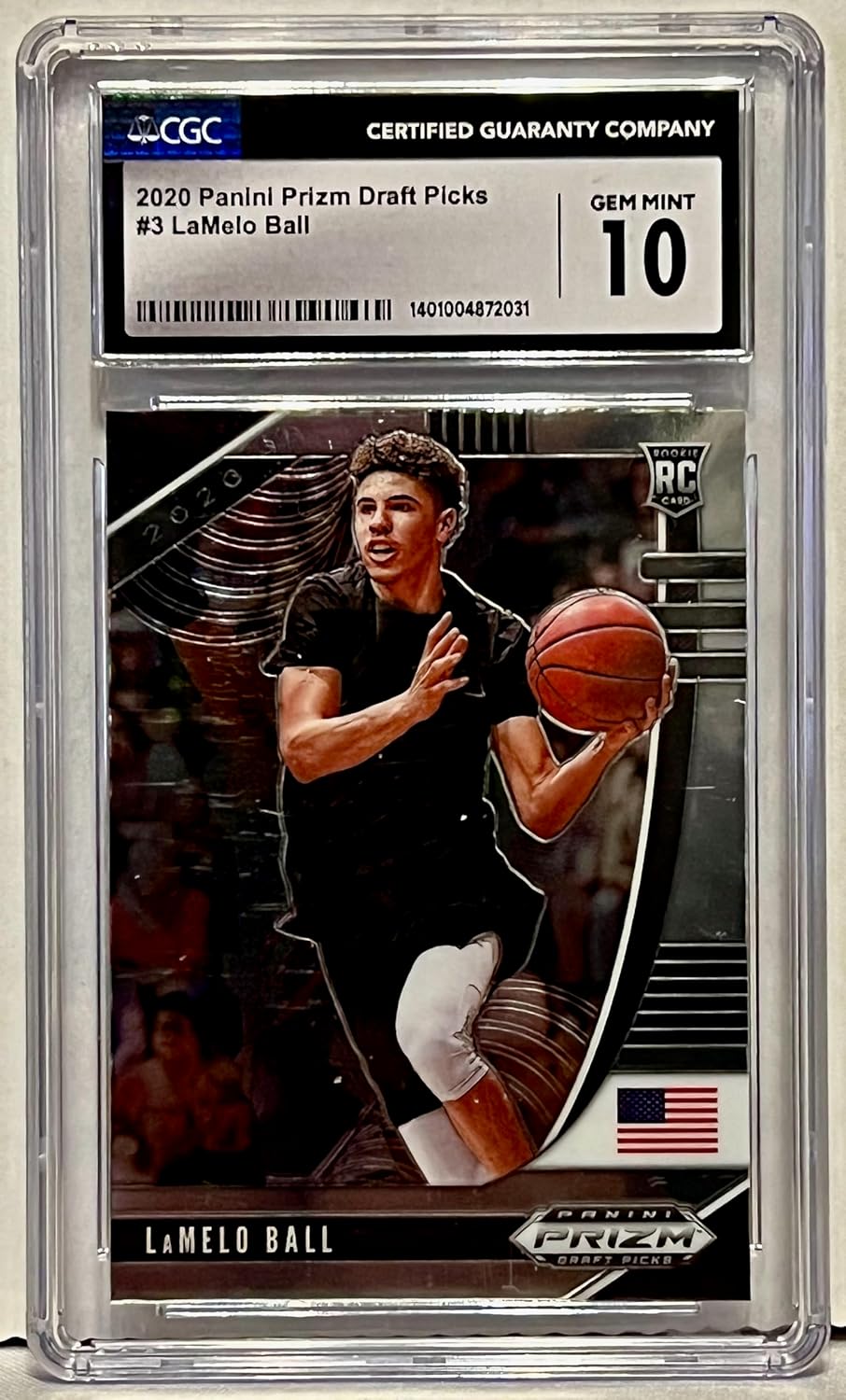 LaMelo Ball CGC Graded Gem Mint Draft Picks Rookie Card Collectible Football Card - 2020 Panini Prizm Draft Picks Basketball Card #3 (Hornets)