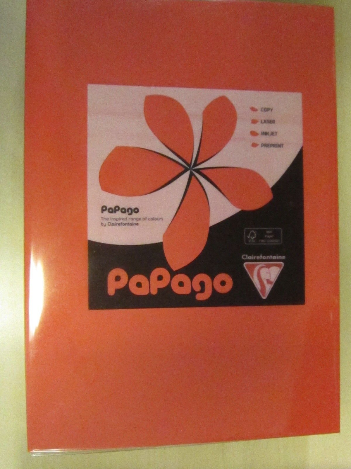 Clairefontaine Coral Red A4 Coloured Craft Card 160Gsm X 50 Sheets