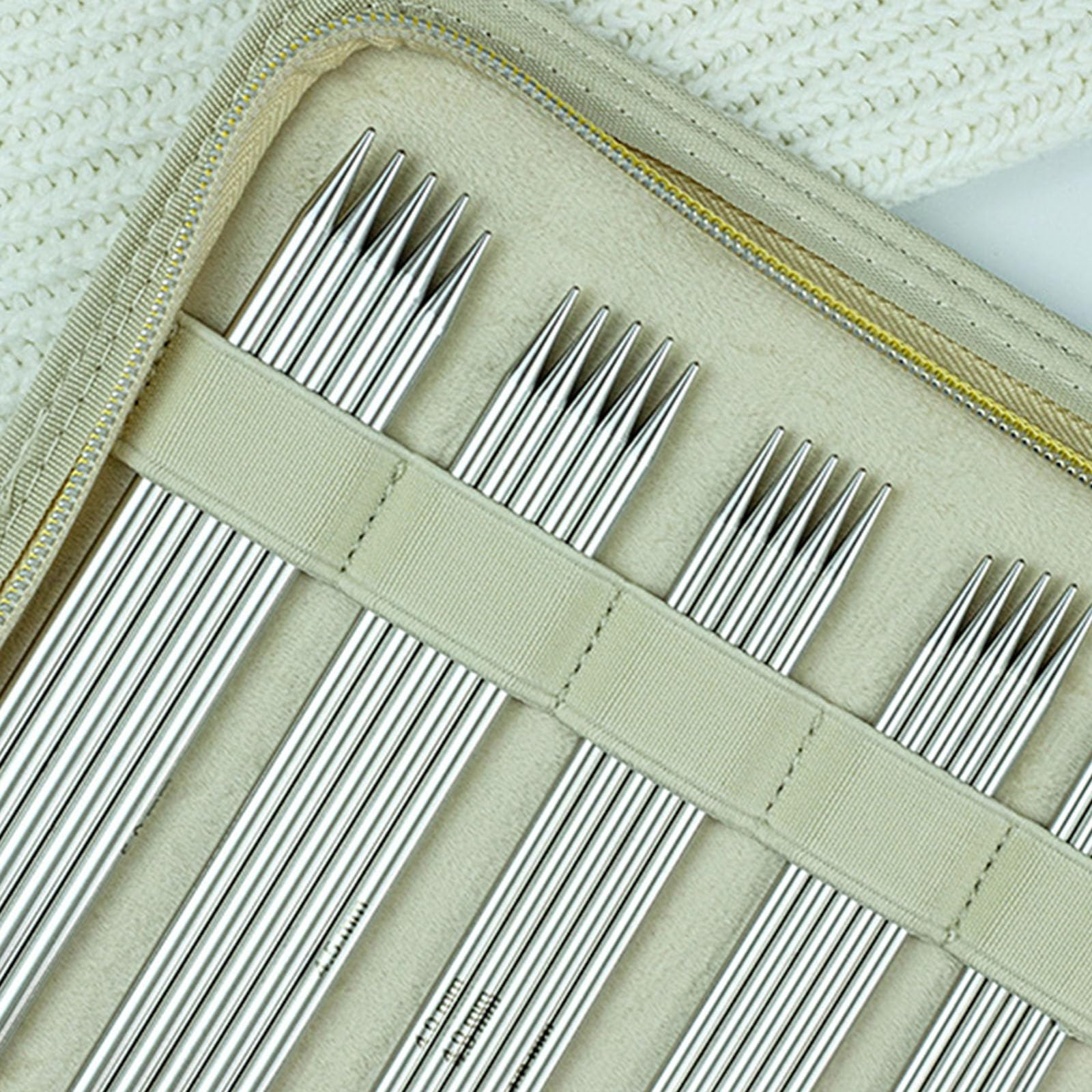 11 Paar Doppelspitzkopf Stricknadeln aus Edelstahl mit Aufbewahrungskoffer 2, 0 mm bis 6, 0 mm Weben von Pullovern, Schals, Mützen, Stricknadeln