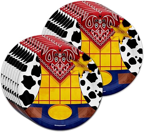 Miniatura 2 de Birthday Story Toy Cowboy - Juego de suministros para fiesta de cumpleaños, platos, servilletas, tazas, kit de vajilla para 16