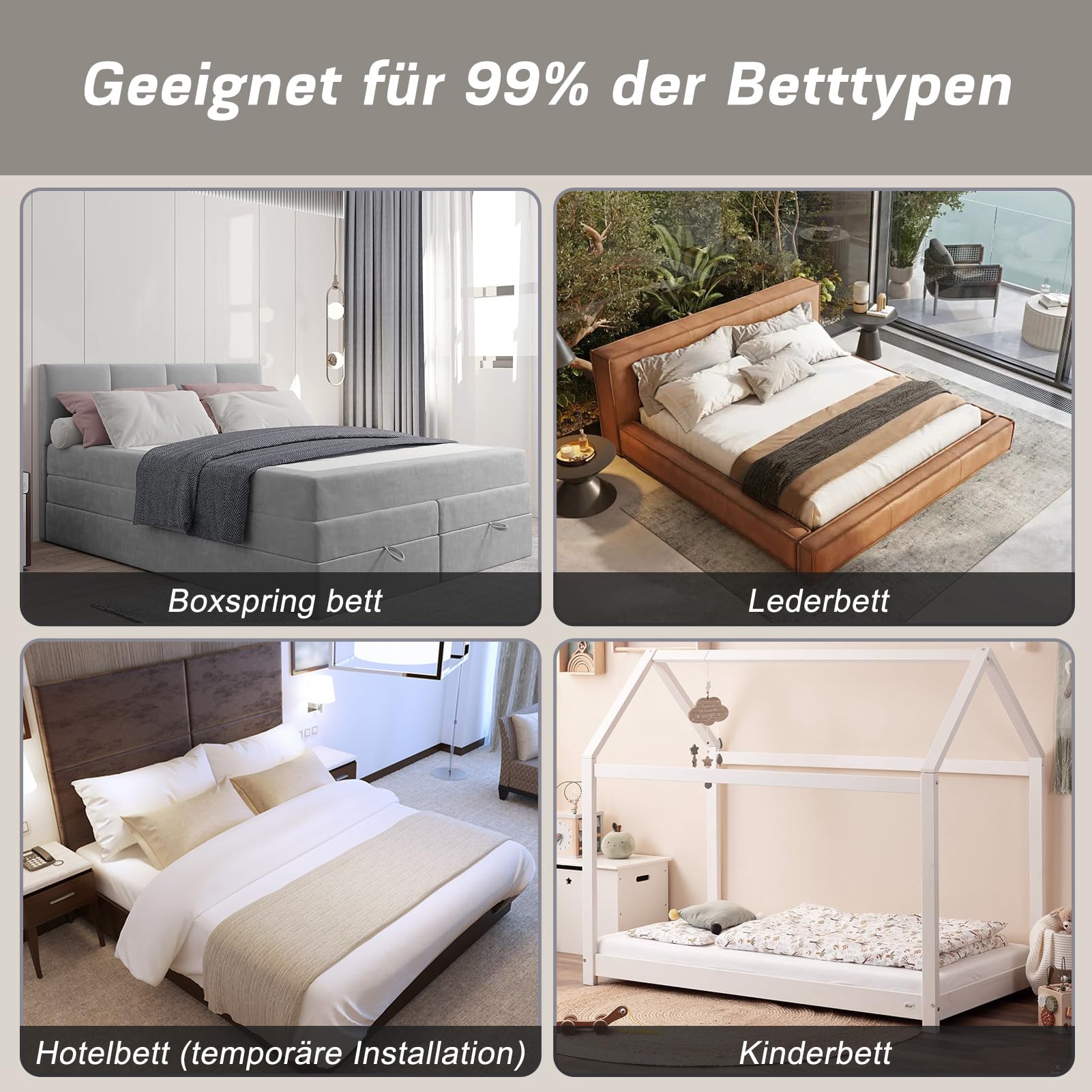YIKANWEN Tragbare Bettgitter 175cm, Bettschutzgitter für Kinder ab 0 Monate-10 Jahren, Rausfallschutz für Kinderbetten,Boxspringbetten