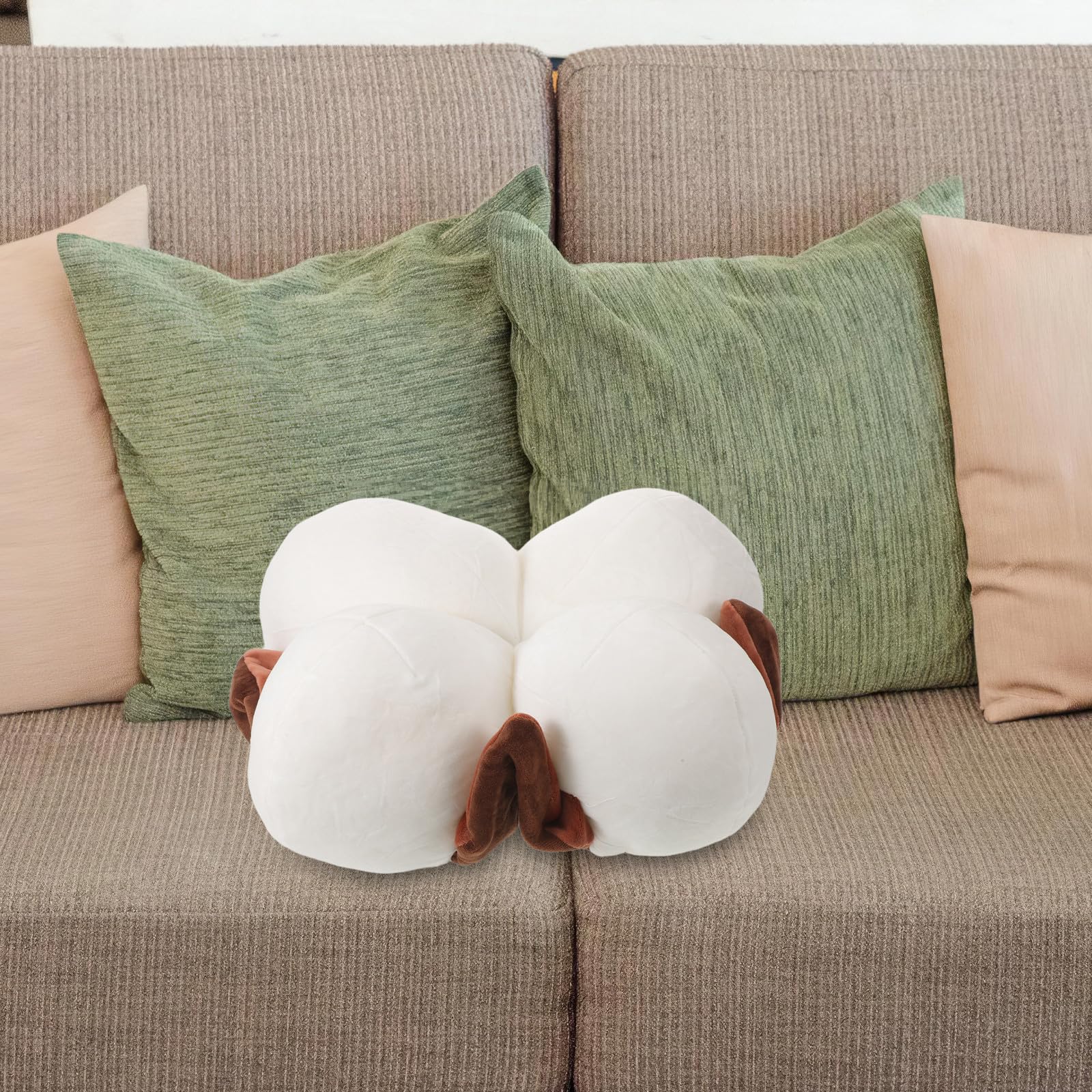 Beavorty Cojín de Suelo Japonés, Cojín de Sofá de Ventana, Felpa Beige, Relleno de Alta Resiliencia, para Oficina y Asiento Suelo, Estilo Japonés y Nórdico
