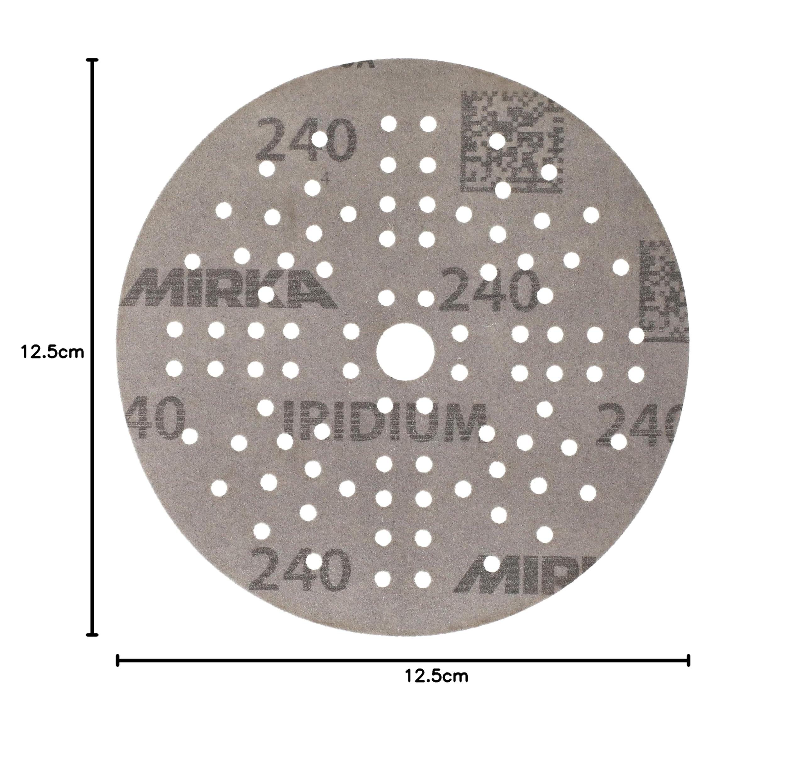 Mirka Schleifpapier Iridium Ø125mm Klett 89-Loch Korn 240 100 Stk