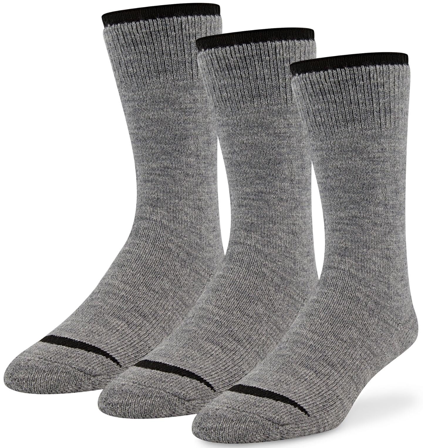 J.B. FIELDS - J.B. ICELANDIC 3 PAIR -30 BELOW EXTREME COLD WINTER SOCKS Mid-Grey Large (Men's 7-11/Women's 7-11)
