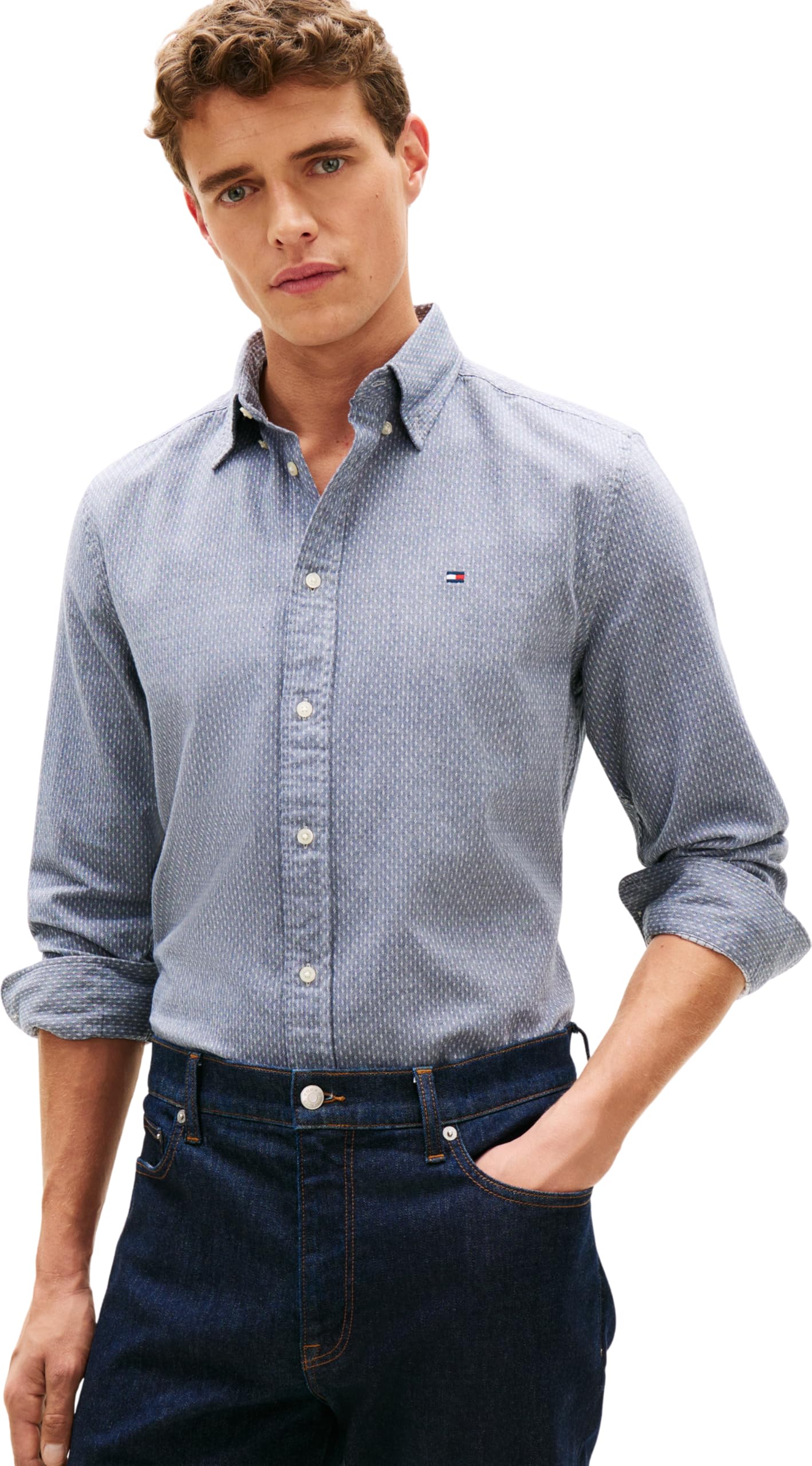 Tommy Hilfiger Herren Flex Dobby Sf Shirt Mw0mw29970 L/S Shirt