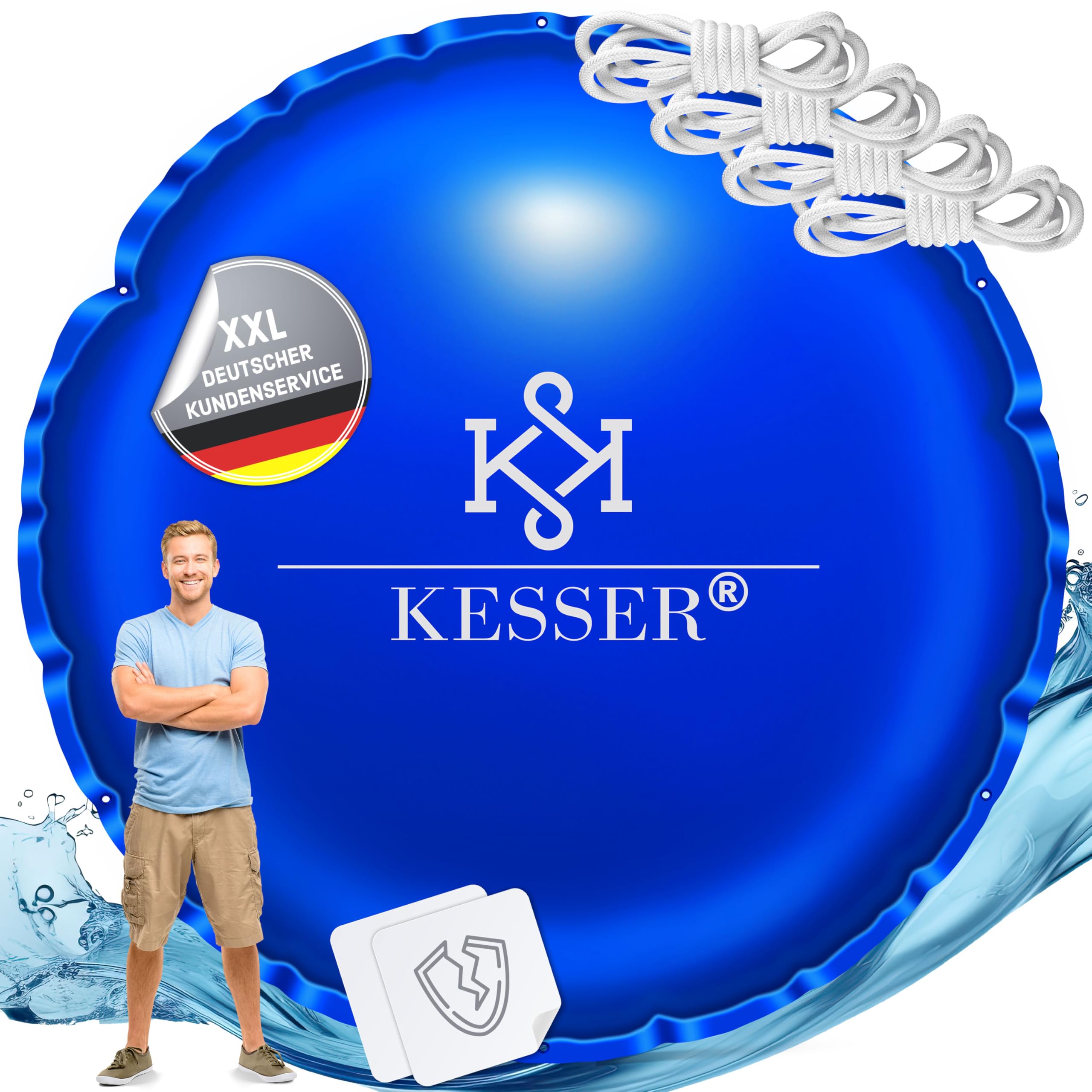 KESSER® Cojín de piscina de invierno de 400 cm | cubierta de piscina con doble costura Whirlpools | cojín de aire para piscina invernal | cubierta para piscinas empotradas de invierno | PVC